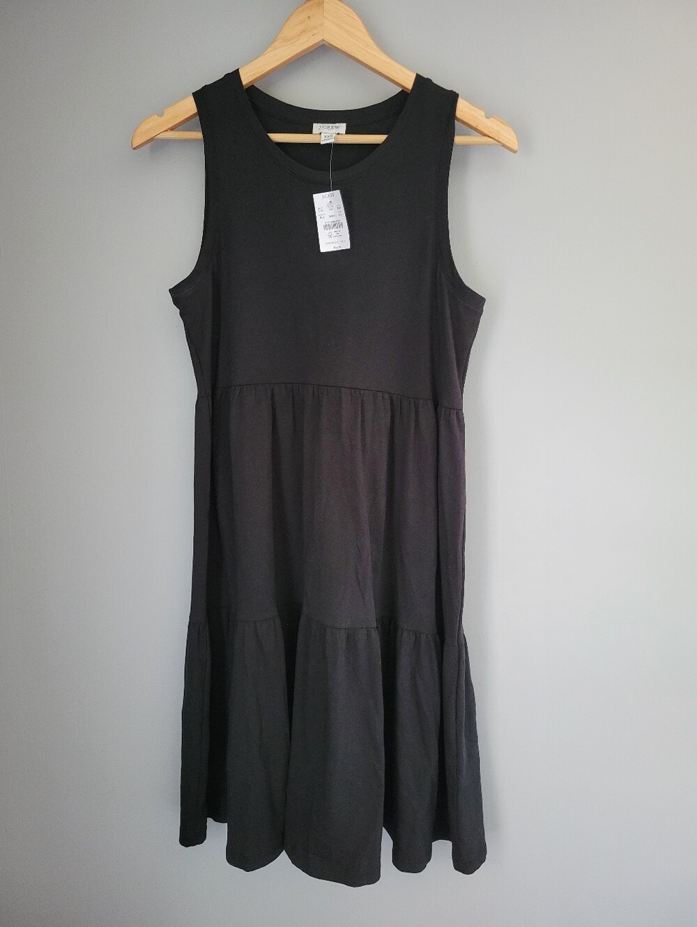 J CREW NWT Tiered Tank Dress Size XXS Black Above The Knee